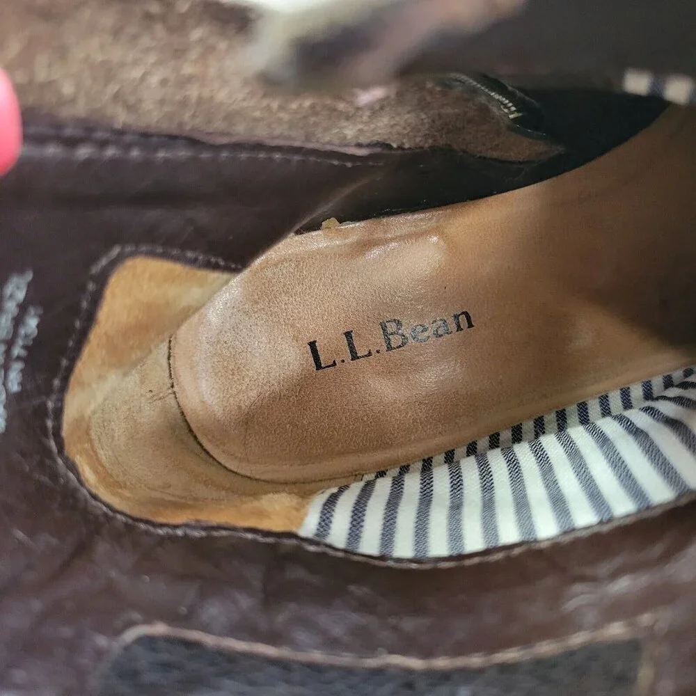 LL Bean Bootie Womens 6.5 Brown Double Buckle‎